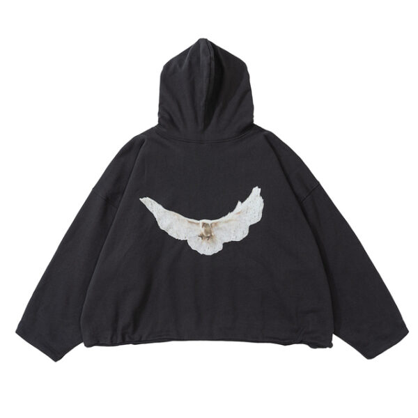 Frog drift Kanye West DOVE YZY Oversize Double Layer Hoodie-Vintage Black