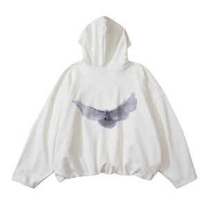 Frog drift Kanye West DOVE YZY Oversize Double Layer Hoodie-Beige